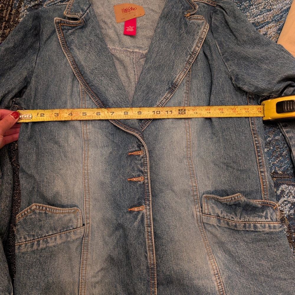 Massimo Blue Denim Button-Up Blazer